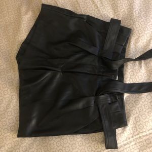 Black Faux leather shorts